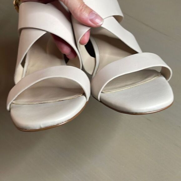 Cole Haan Cynthia Block Heel Sandal Leather W18138 Pumice Stone 11 - Picture 8 of 12